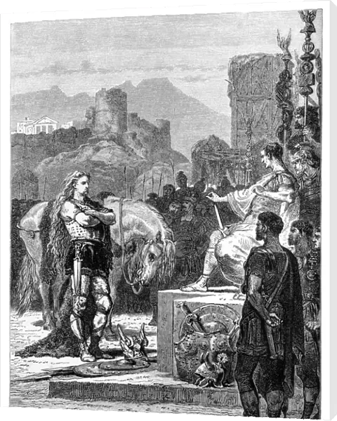 Vercingetorix surrendering to Julius Caesar