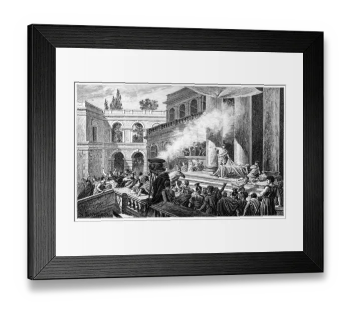 Framed Print : Marc Antony delivering the funeral oration over the dead body of Julius Caesar Framed Print : Marc Antony delivering the funeral oration over the dead body of Julius Caesar