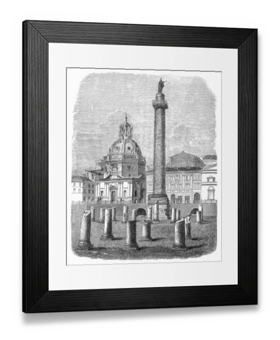 Framed Print : Trajans Column in Rome, Italy