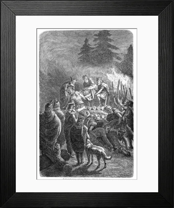 Framed Print : The Funeral Rite of a Barbarian Chief Framed Print : The Funeral Rite of a Barbarian Chief