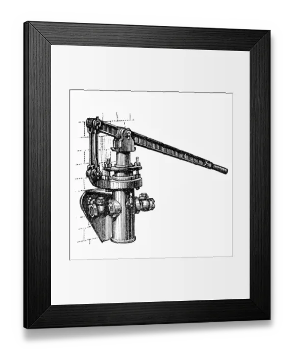 Framed Print : Boiler feed pump with manual operation Framed Print : Boiler feed pump with manual operation