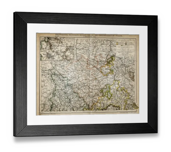 Framed Print : Westphalia, Hesse-nassau and Grand Duchy of Hesse Rhine Province Framed Print : Westphalia, Hesse-nassau and Grand Duchy of Hesse Rhine Province