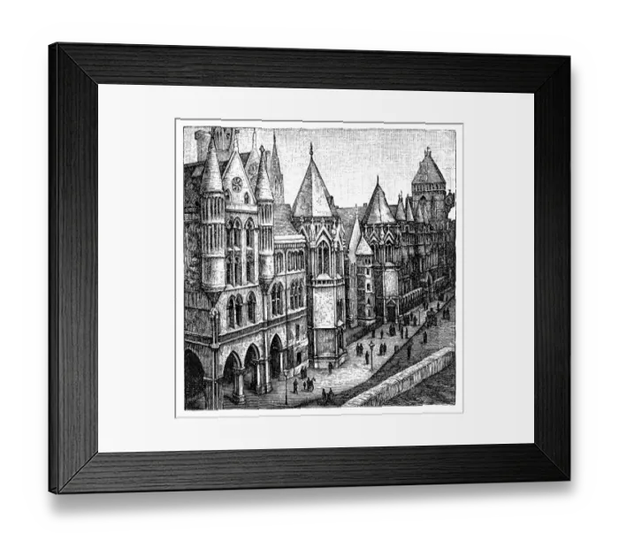 Framed Print : Victorian London - Royal Courts of Justice Framed Print : Victorian London - Royal Courts of Justice