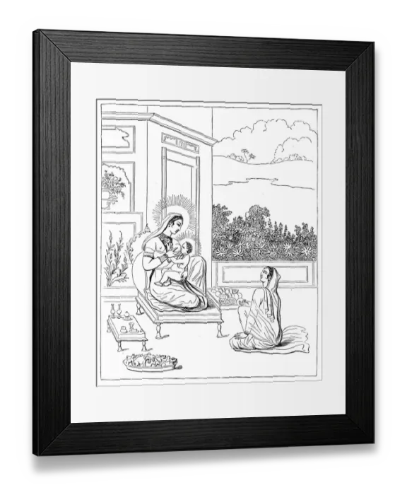 Framed Print : Maja and her son Buddha Framed Print : Maja and her son Buddha