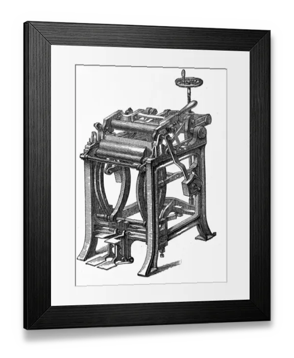 Framed Print : Printing industry, Pressing machine