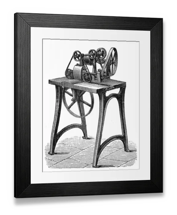 Framed Print : Leather sharpening machine Framed Print : Leather sharpening machine