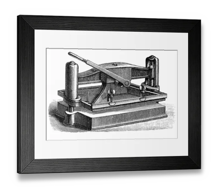 Framed Print : Press. Antique illustration of press Framed Print : Press. Antique illustration of press