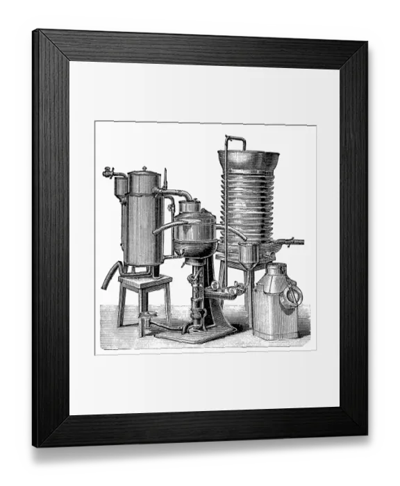 Framed Print : Milk industry turbine machine