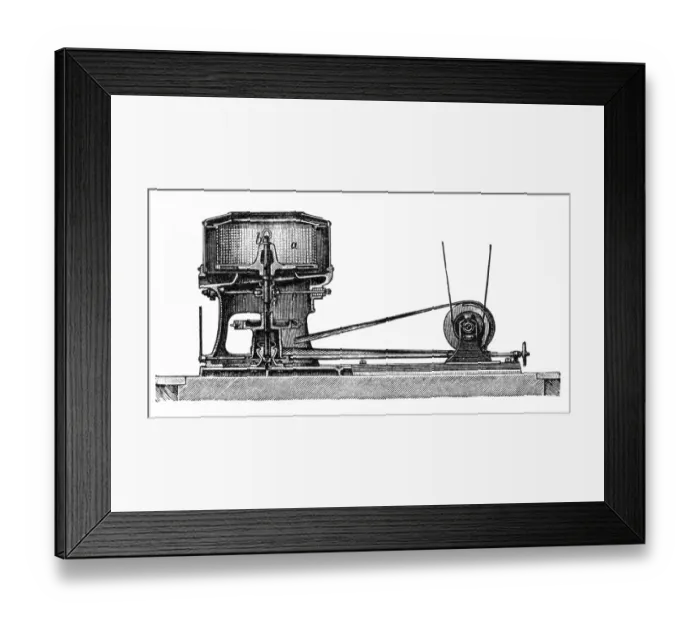Framed Print : Finishing machine, Centrifugal drying machine Framed Print : Finishing machine, Centrifugal drying machine