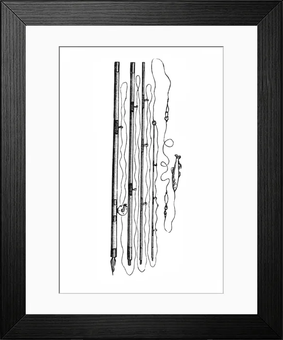 Framed Print : Fishing rod, telescope Framed Print : Fishing rod, telescope