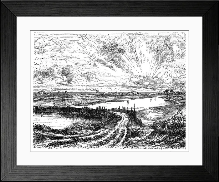 Framed Print : Sunset by Peter Moran Framed Print : Sunset by Peter Moran