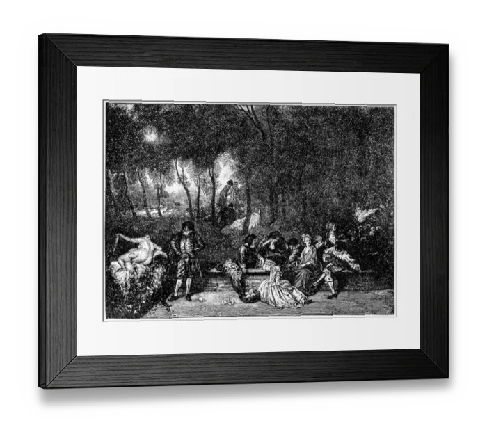 Framed Print : Conversation in the Open Air by Jean-Antoine Watteau (1684-1721) Framed Print : Conversation in the Open Air by Jean-Antoine Watteau (1684-1721)