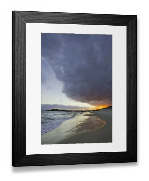 Framed Print : Sunset clouds and ocean surf, Australia Framed Print : Sunset clouds and ocean surf, Australia