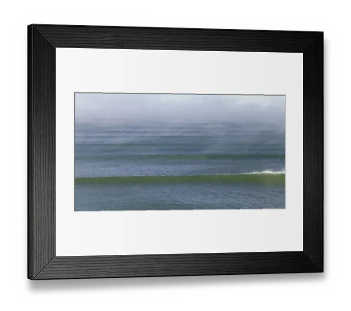 Framed Print : waves on green sea, morning fog, New Zealand Framed Print : waves on green sea, morning fog, New Zealand