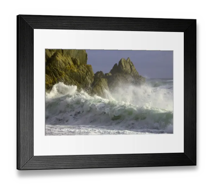 Framed Print : Wave breaking on beach, dusk Framed Print : Wave breaking on beach, dusk