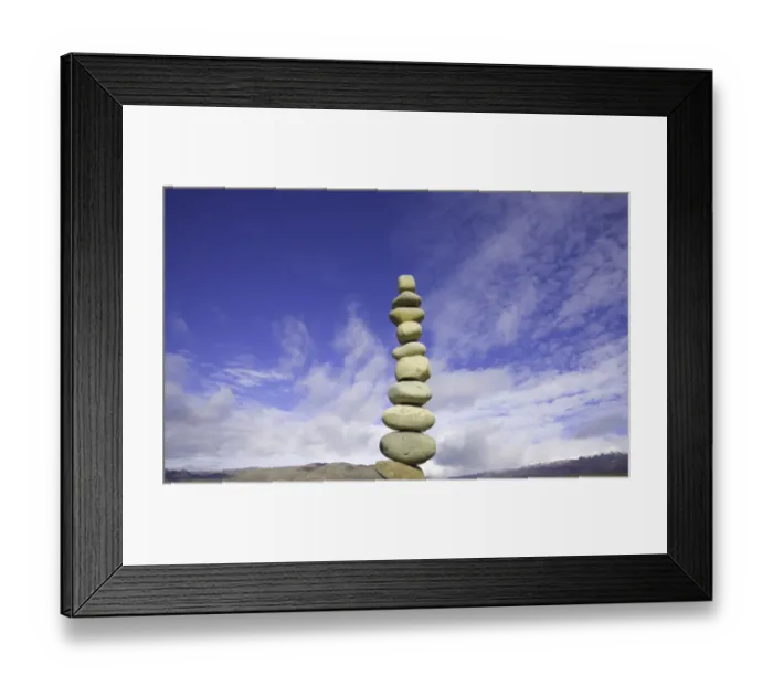 Framed Print : Stack of stones, low angle view Framed Print : Stack of stones, low angle view