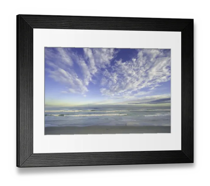 Framed Print : Waves breaking on beach, dusk Framed Print : Waves breaking on beach, dusk