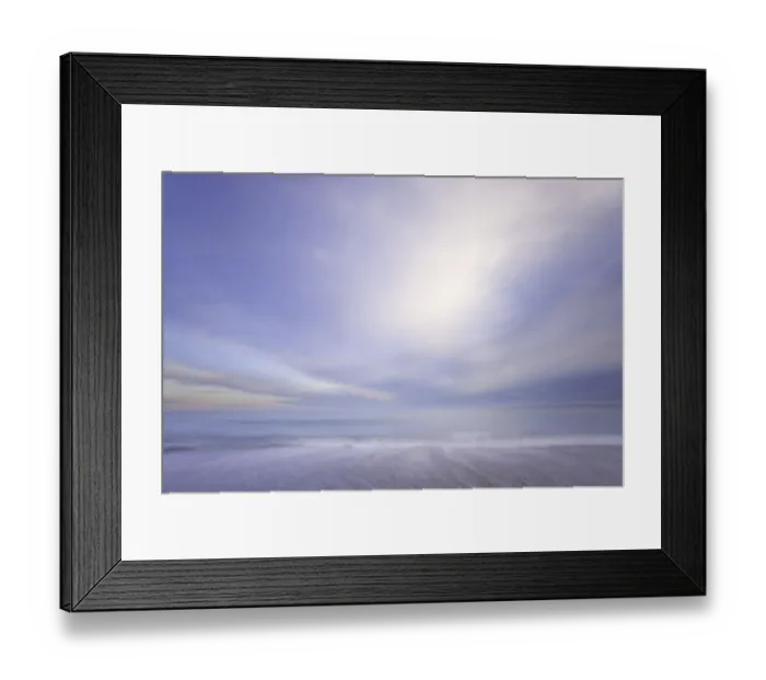Framed Print : Surfing breaking on beach, dawn, (long exposure, soft)