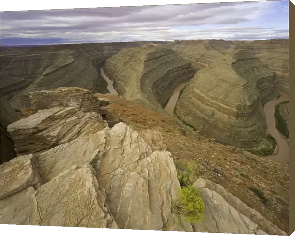 USA, Utah, Goosenecks State Park, San Juan River and canyon, autumn