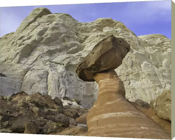 Fanciful toadstool shape of eroded sandstone, Utah