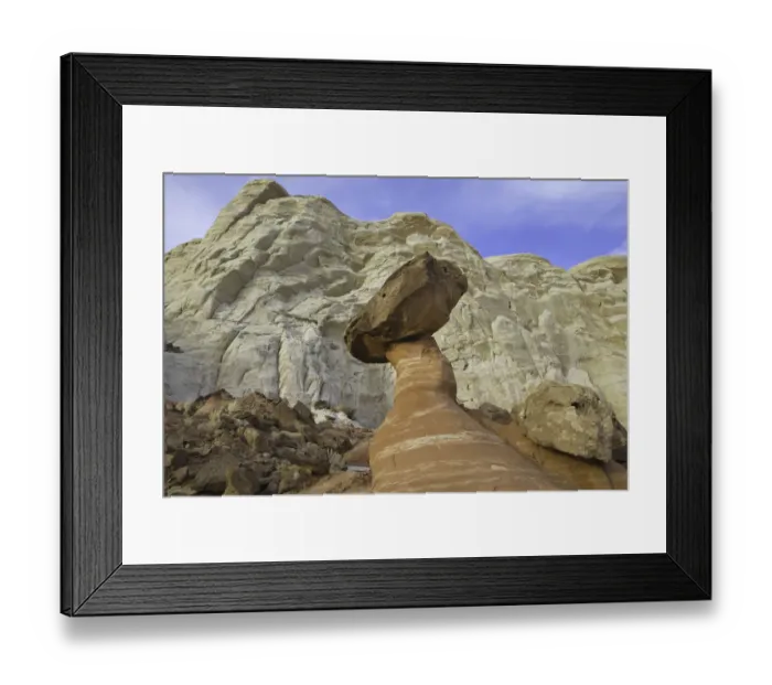 Framed Print : Fanciful toadstool shape of eroded sandstone, Utah Framed Print : Fanciful toadstool shape of eroded sandstone, Utah