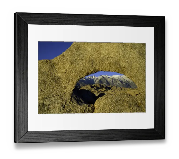 Framed Print : Rock arch in Alabama Hills, California