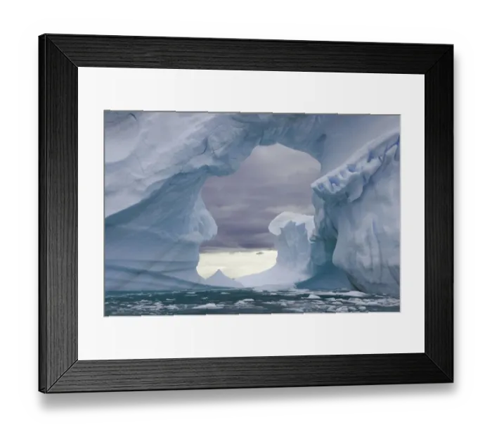 Framed Print : Icebergs with arch, Antarctic Peninsu Framed Print : Icebergs with arch, Antarctic Peninsu