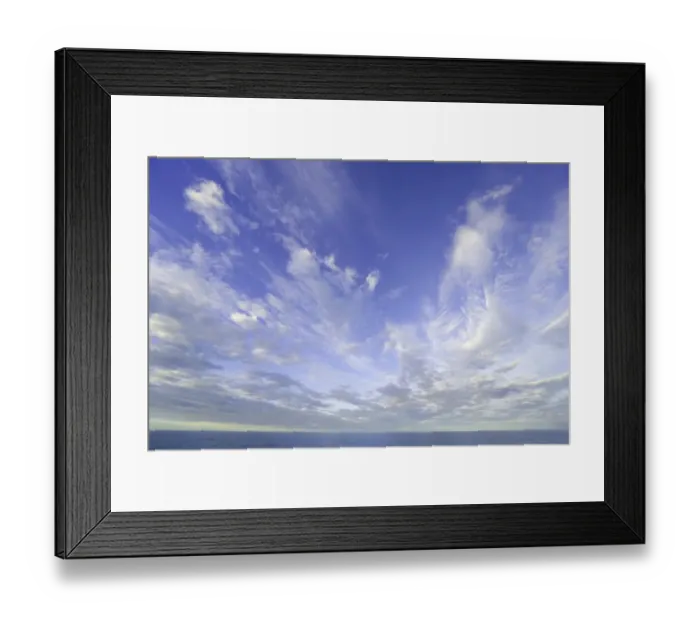 Framed Print : South Georgia, cumulus clouds in sky over calm sea, sunrise Framed Print : South Georgia, cumulus clouds in sky over calm sea, sunrise
