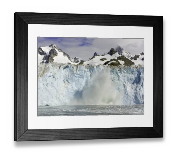Framed Print : South Georgia, Salvesen Range, Twitcher Glacier calving