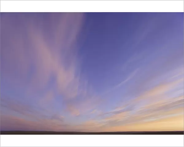 USA, Alaska, North Slope, cirrus clouds at dawn, low angle view
