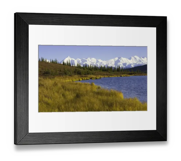 Framed Print : USA, Alaska, Denali National Park, Wonder Lake and Alaska Range Framed Print : USA, Alaska, Denali National Park, Wonder Lake and Alaska Range