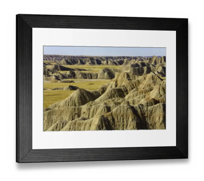 Framed Print : USA, South Dakota, Badlands NP, eroded landscape and grassland, autumn Framed Print : USA, South Dakota, Badlands NP, eroded landscape and grassland, autumn