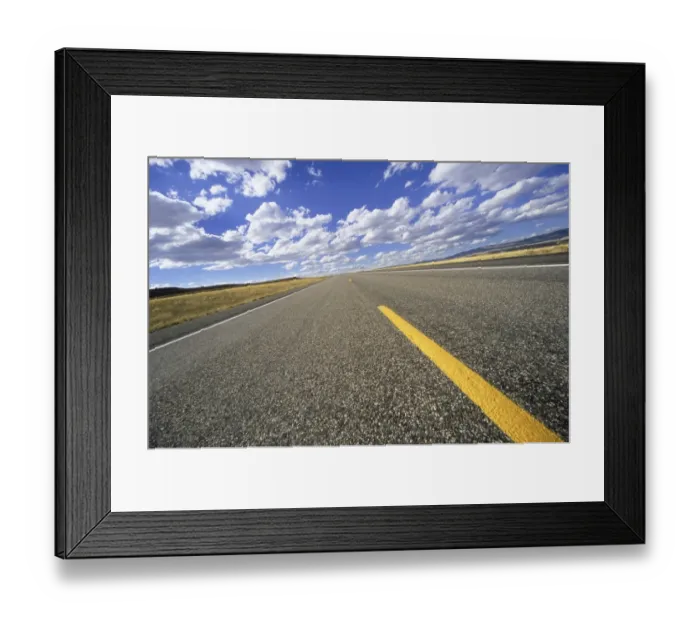 Framed Print : USA, Wyoming, Dubois, roadway across high desert Framed Print : USA, Wyoming, Dubois, roadway across high desert