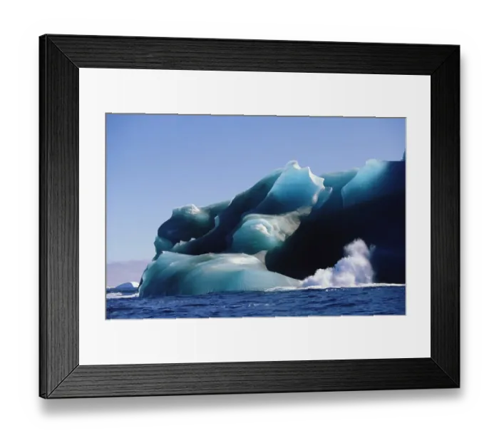 Framed Print : Antarctic Peninsula, Drake Passage, waves crashing against iceberg Framed Print : Antarctic Peninsula, Drake Passage, waves crashing against iceberg