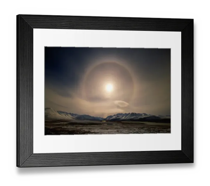 Framed Print : Brooks Range, circle of ice surrounding sun after autumn snowstorm near Galbraith Lake Framed Print : Brooks Range, circle of ice surrounding sun after autumn snowstorm near Galbraith Lake