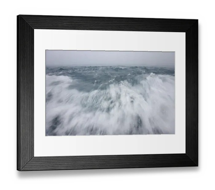 Framed Print : South Georgia, Trollhul, surf on autumn evening (blurred motion)