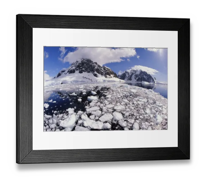 Framed Print : Ice chunks floating on surface of water Framed Print : Ice chunks floating on surface of water