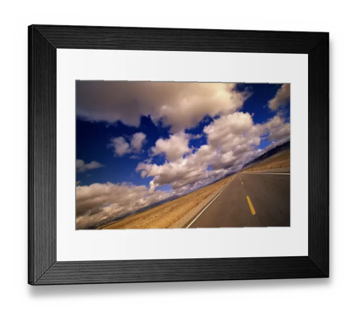 Framed Print : USA, Nevada, clouds over highway, low angle view Framed Print : USA, Nevada, clouds over highway, low angle view