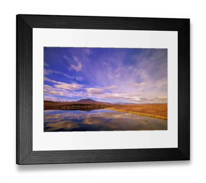 Framed Print : Canada, Yukon Territory, Dempster Highway, clouds reflected on lake Framed Print : Canada, Yukon Territory, Dempster Highway, clouds reflected on lake