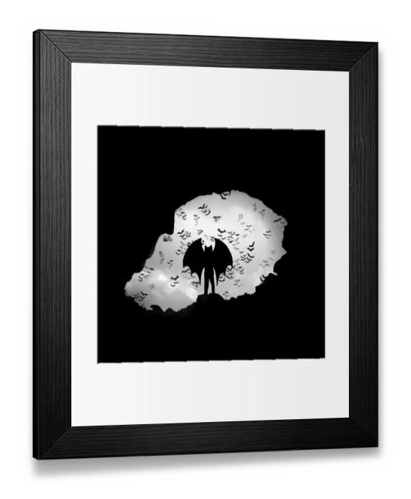 Framed Print : Child with bat wings in a cavern Framed Print : Child with bat wings in a cavern