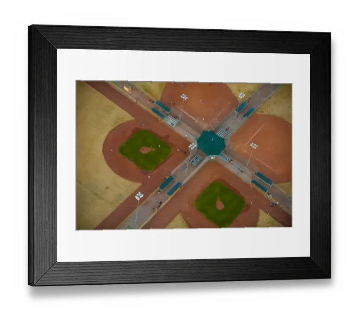 Framed Print : Aerial view over baseball fields Framed Print : Aerial view over baseball fields