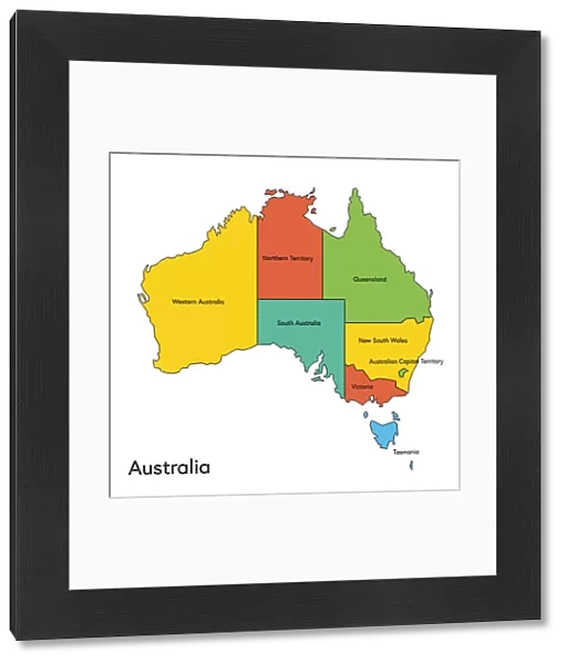 australia, map, country - geographic area, local landmark, color image, vector, illustration