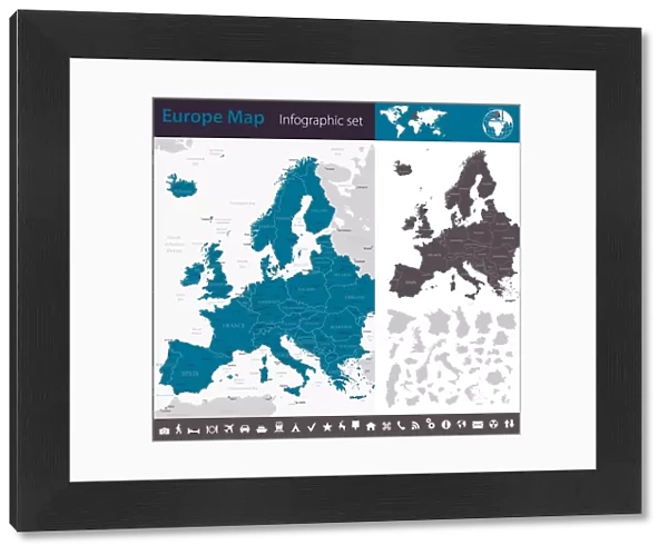 Europe map - infographic set
