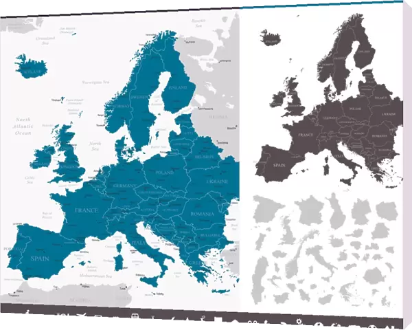 Europe map - infographic set