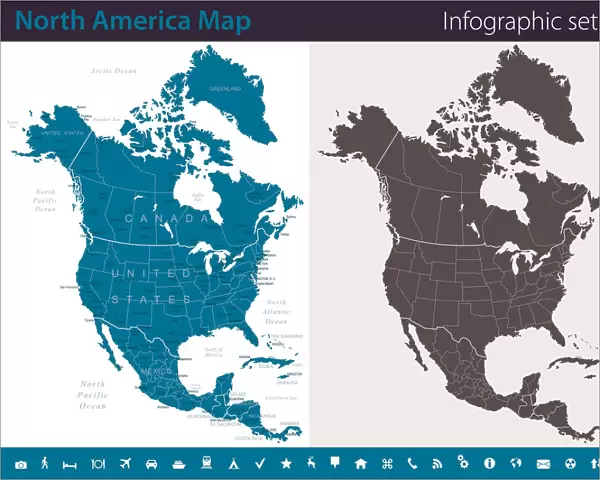 North America Map - Infographic Set