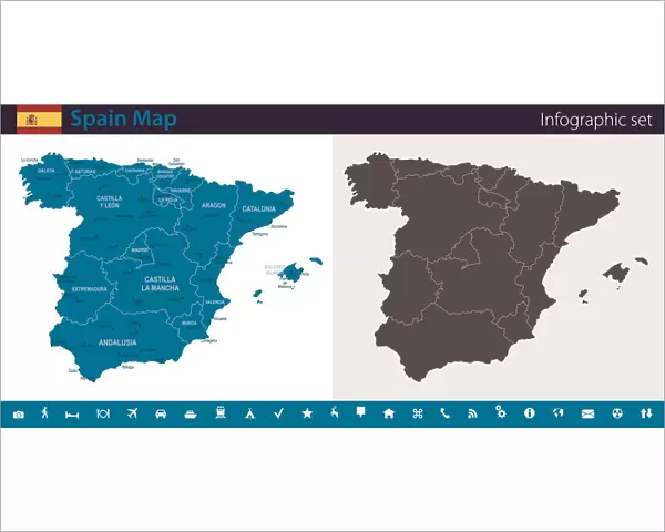 Spain Map - Infographic Set