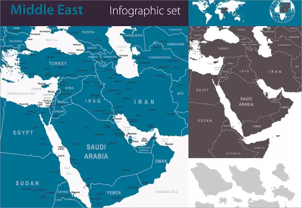 Middle East - Infographic map - illustration