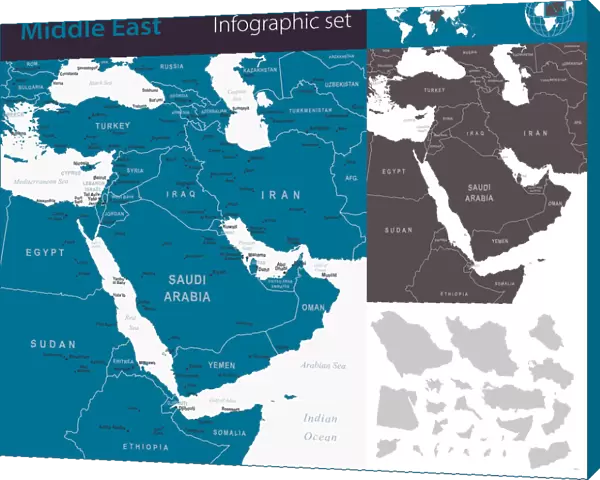 Middle East - Infographic map - illustration