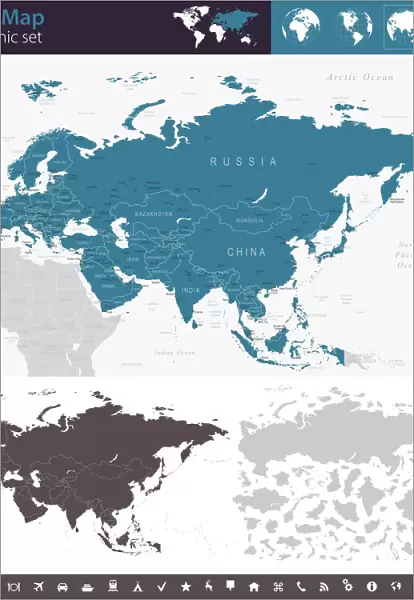 Eurasia - Infographic map - illustration