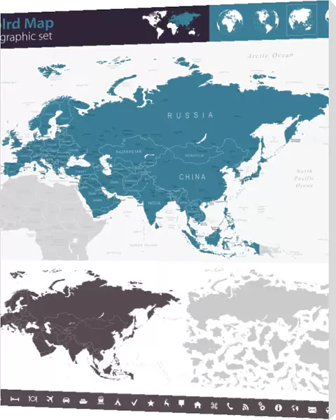 Eurasia - Infographic map - illustration